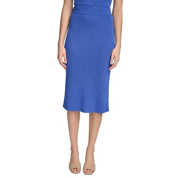 Calvin Klein Dresses & Skirts - Calvin Klein Women's Ribbed Knit Midi Skirt, Dazzling Blue, L